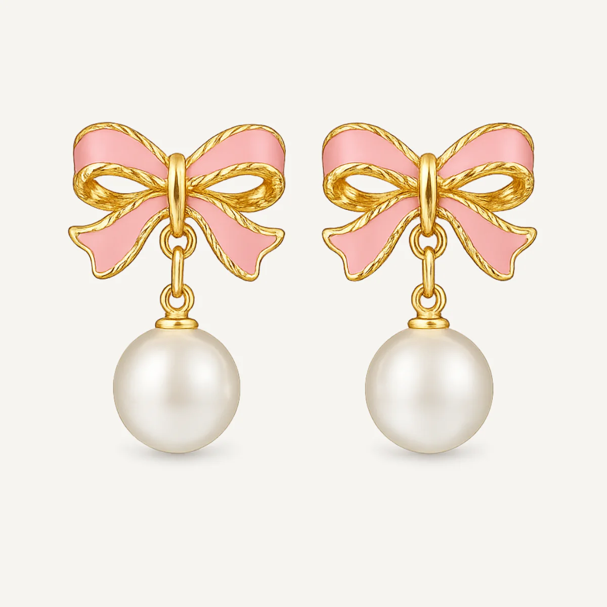 Bow Pearl Earrings - Image 3