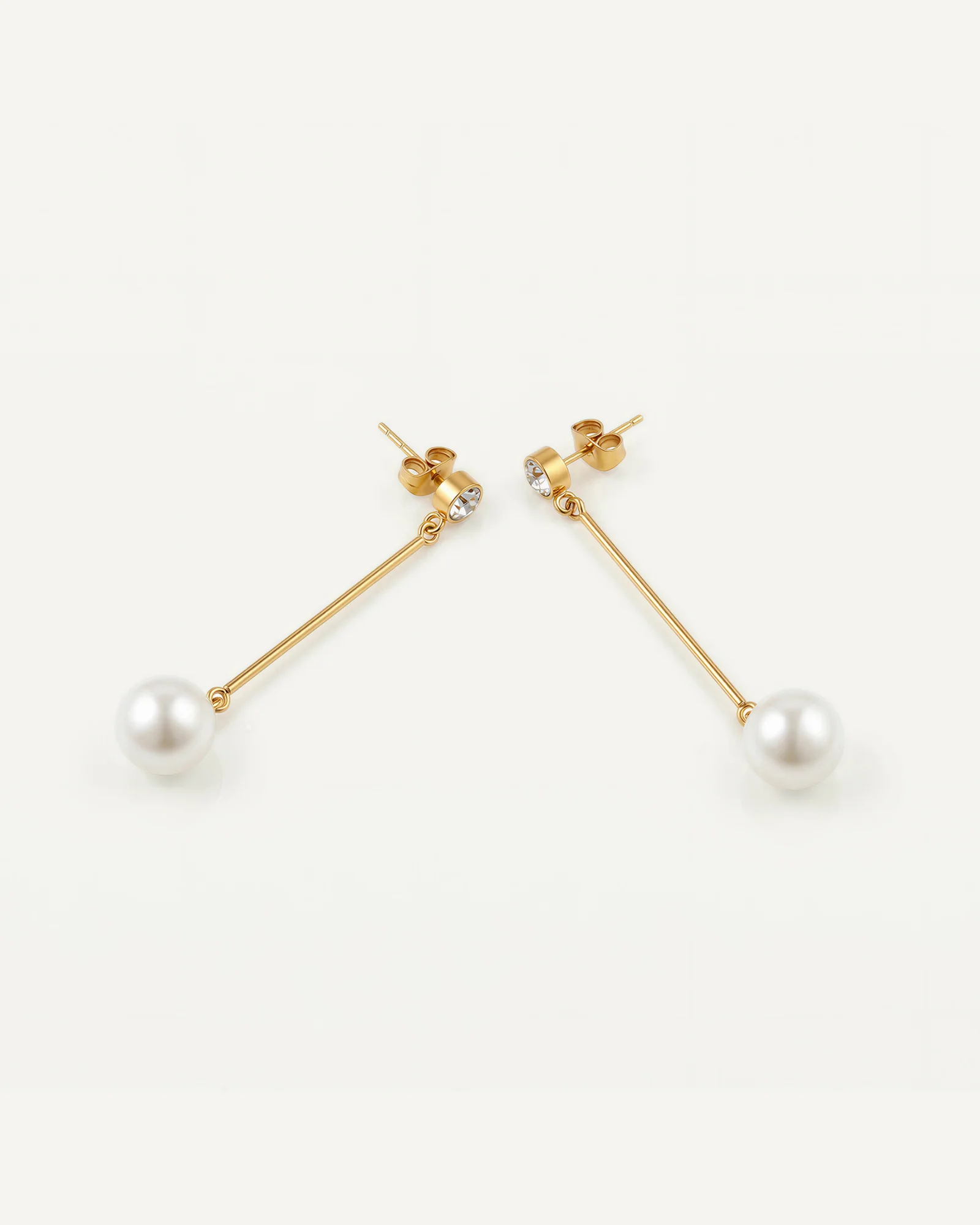 Long Pearl Drop Earrings - Image 3