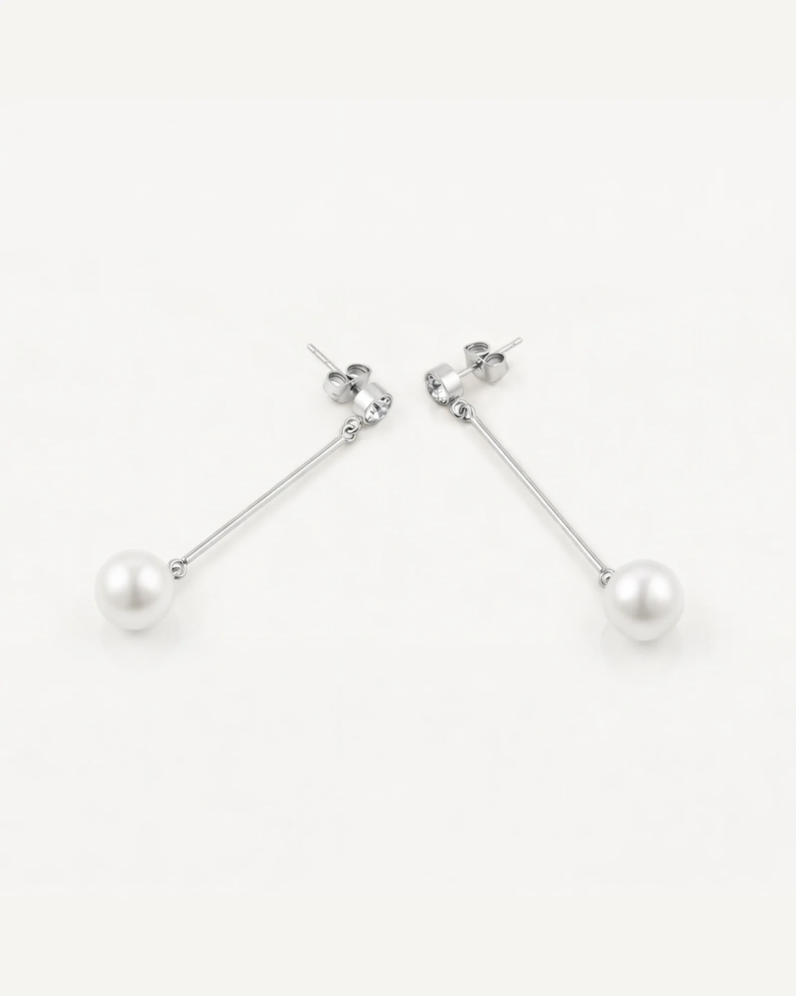 Long Pearl Drop Earrings - Image 4
