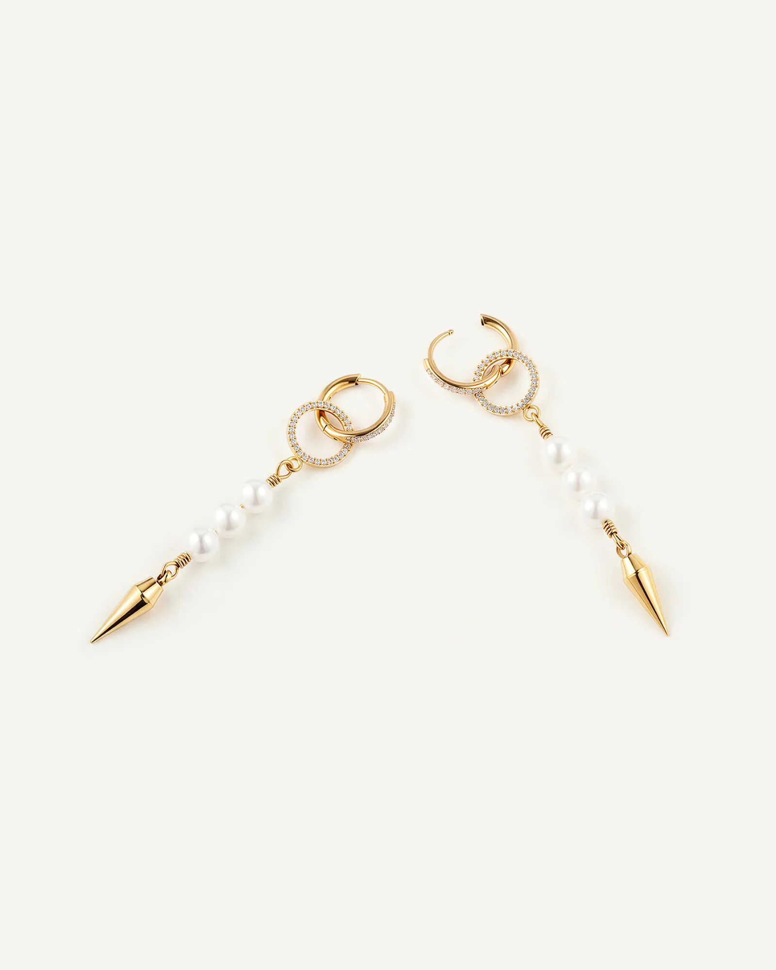 Pearl Spike Cascade Earrings - Image 3
