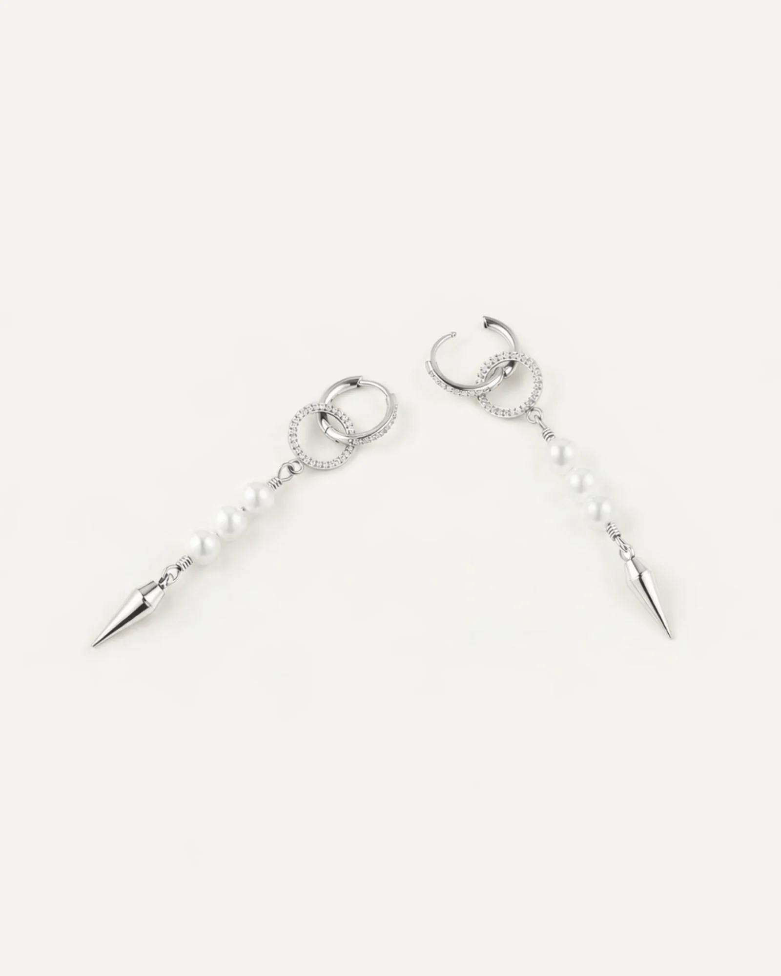 Pearl Spike Cascade Earrings - Image 4