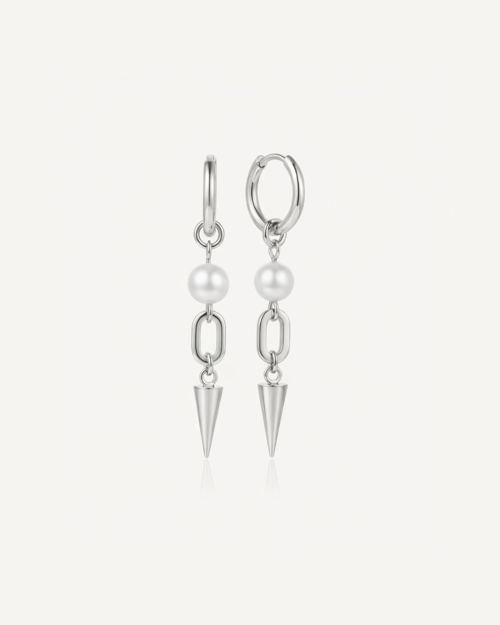 Pearl Spike Link Earrings - Image 2