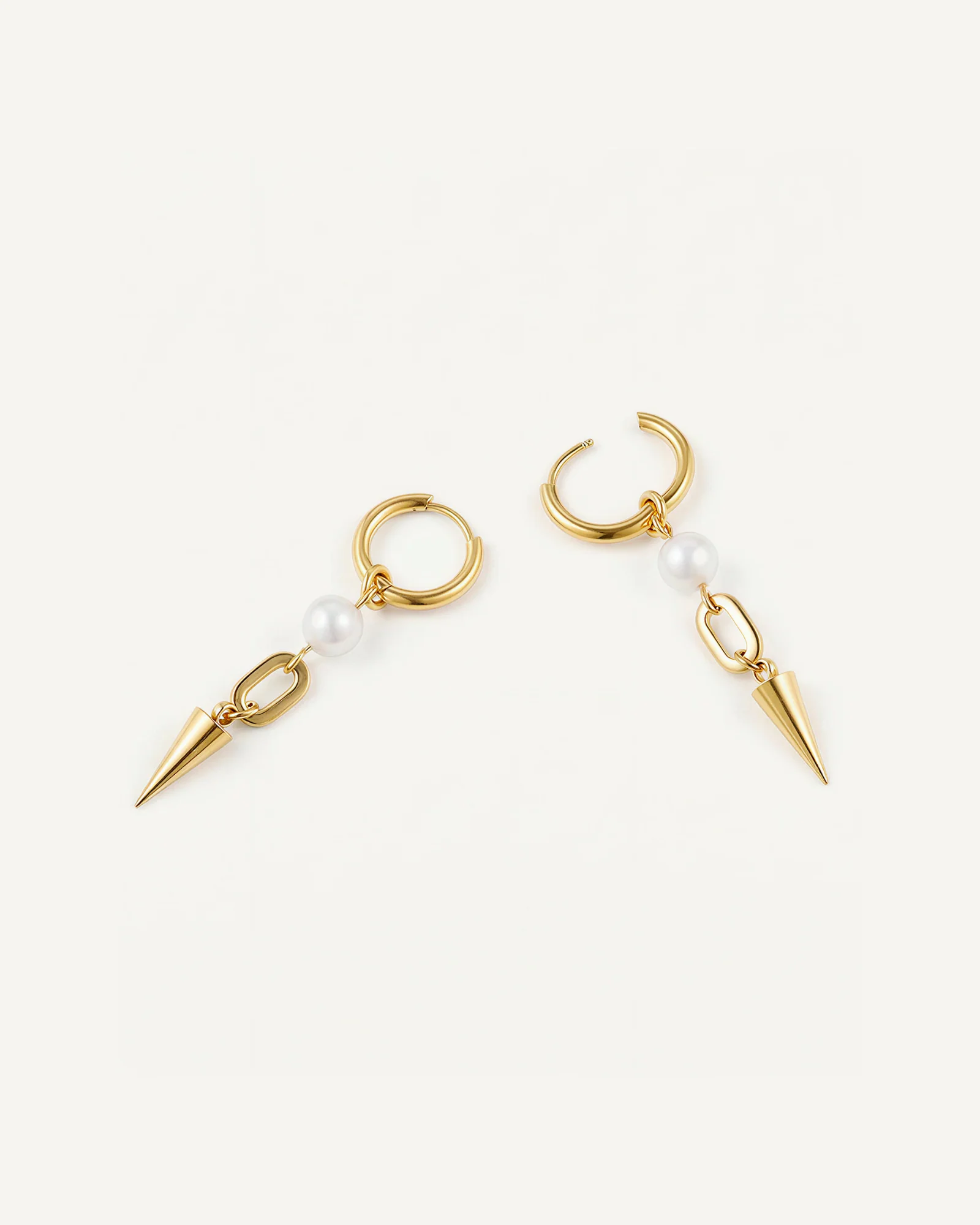Pearl Spike Link Earrings - Image 3