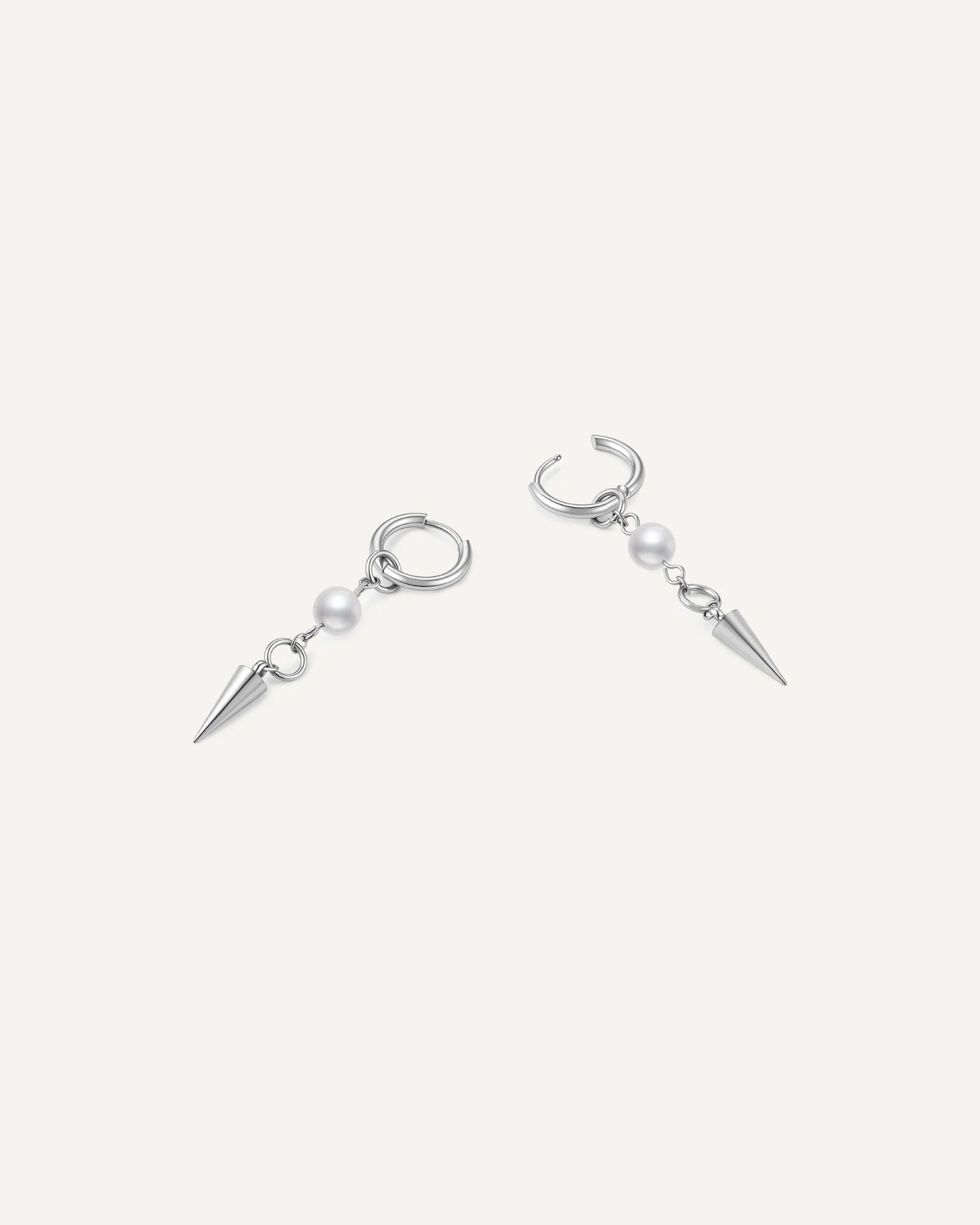 Pearl Spike Sleek Earrings - Image 4