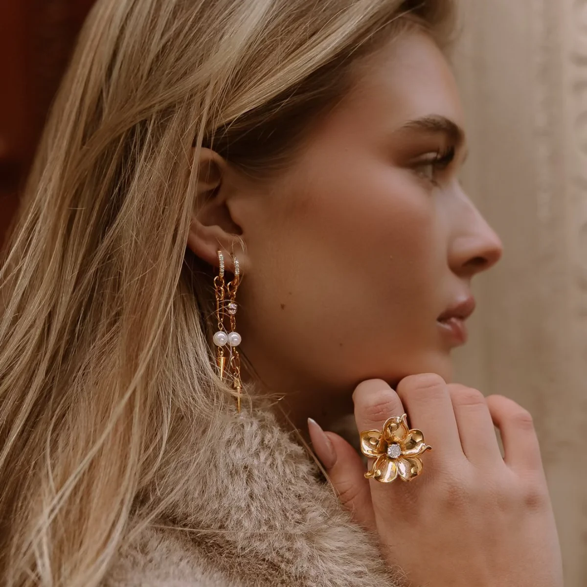 Pearl Spike Bold Earrings - Image 4