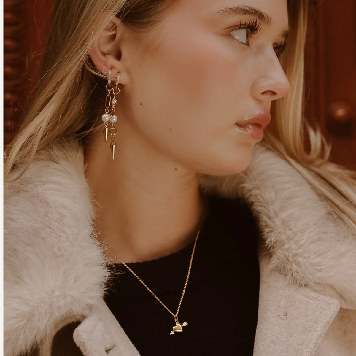 Pearl Spike Bold Earrings - Image 5